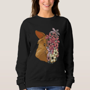 Lionhead-kanin med vackra blommor t shirt