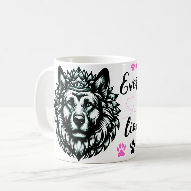 Lionhearted Loyalty: Firande av Majestic Spir Kaffemugg (Framsida vänster)