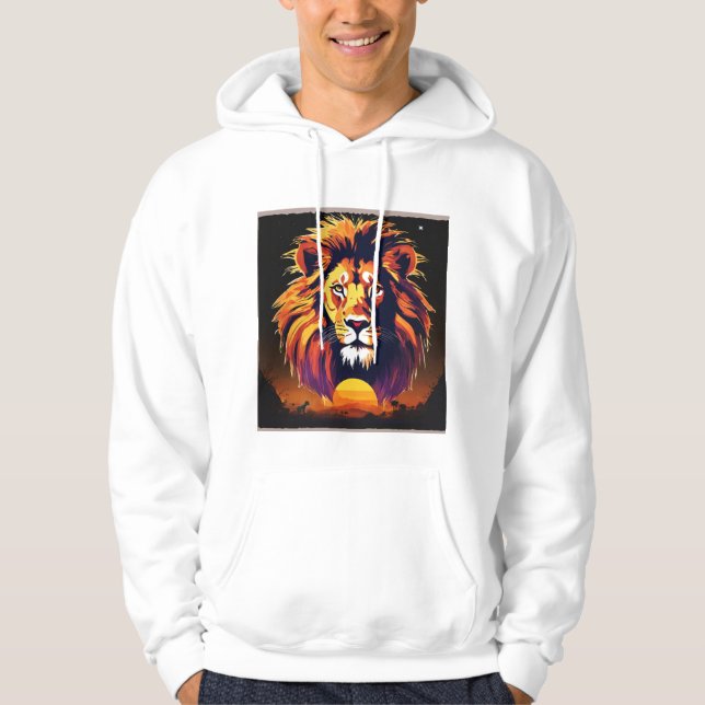 #LionHoodie #AnimalPrint #WildlifeFashion #LionArt Hoodie (Framsida)