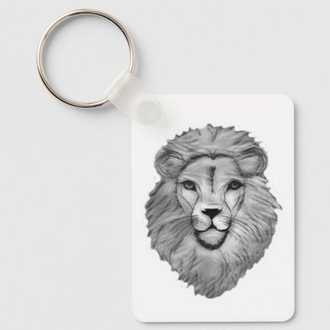  Lion's Head Mens Keyring Keychain Nyckelring (Framsida)