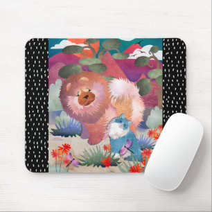 LIONZ OCH DRAGONZ chow and cat - Mousepad Musmatta