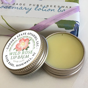 Lip Balm-etikett med gammal Ro i vitt Runt Klistermärke