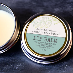 Lip Balm-etikett Modern Dusty Blue Runt Klistermärke