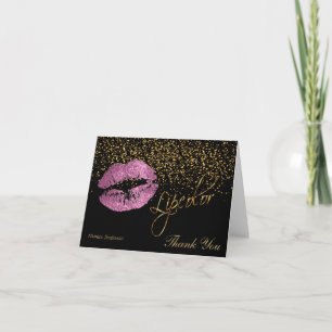 Lip färg - alltså Rosa Läppar på Black Tack Kort