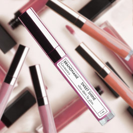 Lip Gloss Simple Ro Guld Glitter Gräns Klistermärke
