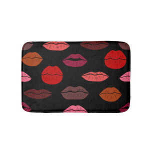 Lip print, Red rosa kisses. Badrumsmatta