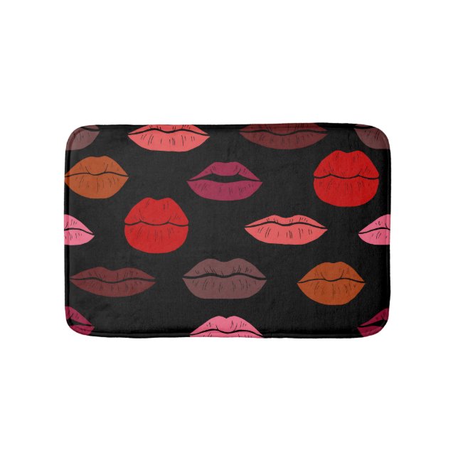 Lip print, Red rosa kisses. Badrumsmatta (Framsidan)