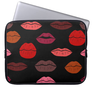 Lip print, Red rosa kisses. Laptop Fodral