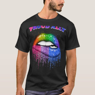 Lip Proud Ally Lgbtq Gay och Lesbisk Pride Rainbo T Shirt