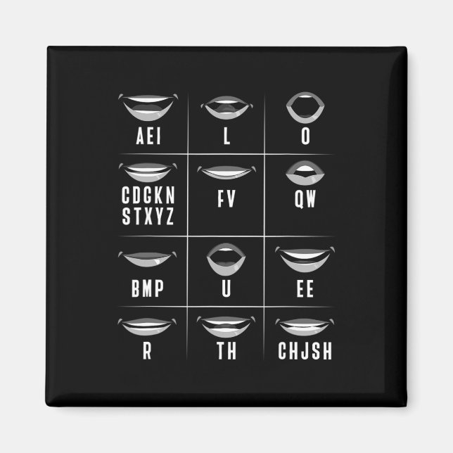 Lip Reading ASL Hand Gesture Döv Hearing Loss Awa Magnet (Framsidan)