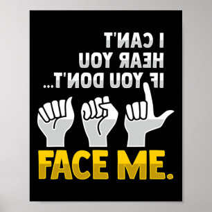 Lip Reading ASL Hand Gesture Döv Hearing Loss Awa Poster