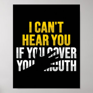 Lip Reading ASL Hand Gesture Döv Hearing Loss Awa Poster