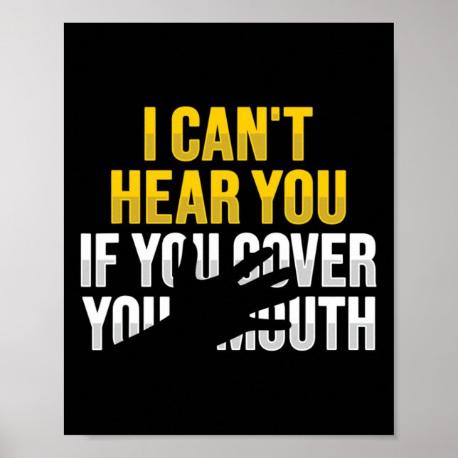 Lip Reading ASL Hand Gesture Döv Hearing Loss Awa Poster (Framsidan)