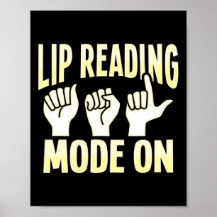 Lip Reading ASL Hand Gesture Döv Hearing Loss Awa Poster