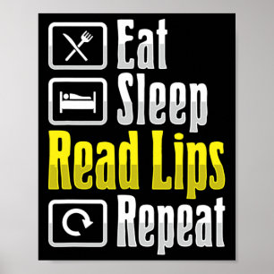 Lip Reading ASL Hand Gesture Döv Hearing Loss Awa Poster