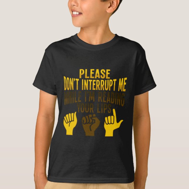 Lip Reading ASL Hand Gesture Döv Hearing Loss Awa T Shirt (Framsida)