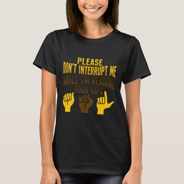 Lip Reading ASL Hand Gesture Döv Hearing Loss Awa T Shirt (Framsida)