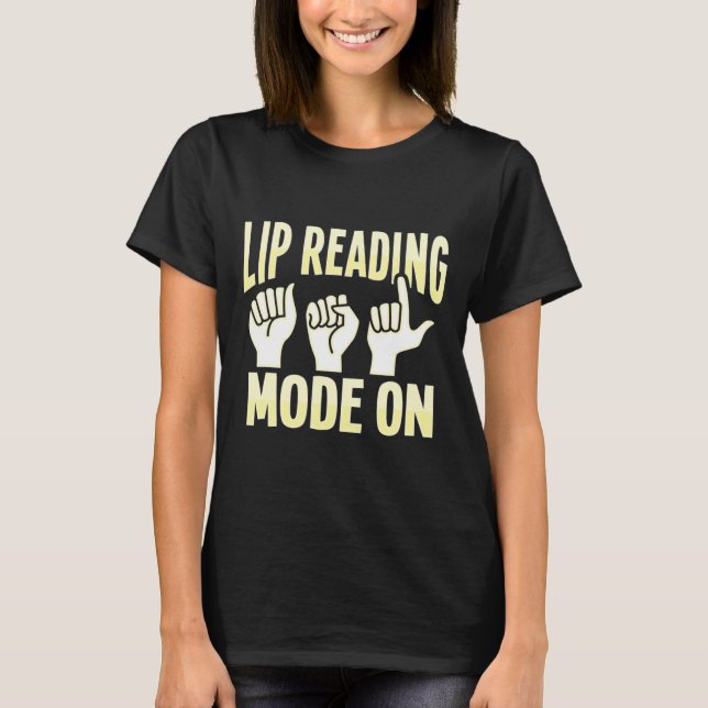 Lip Reading ASL Hand Gesture Döv Hearing Loss Awa T Shirt (Framsida)