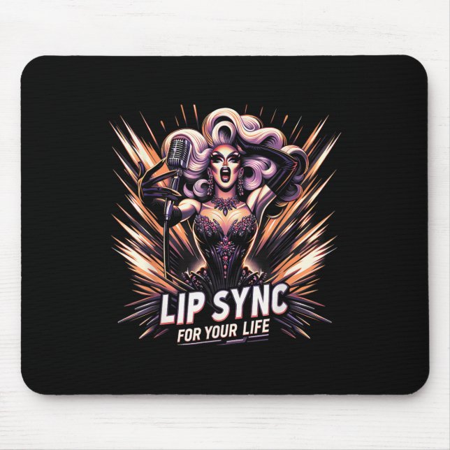 Lip Sync for your Life Drag Queen Funny Graphic Te Musmatta (Framsidan)