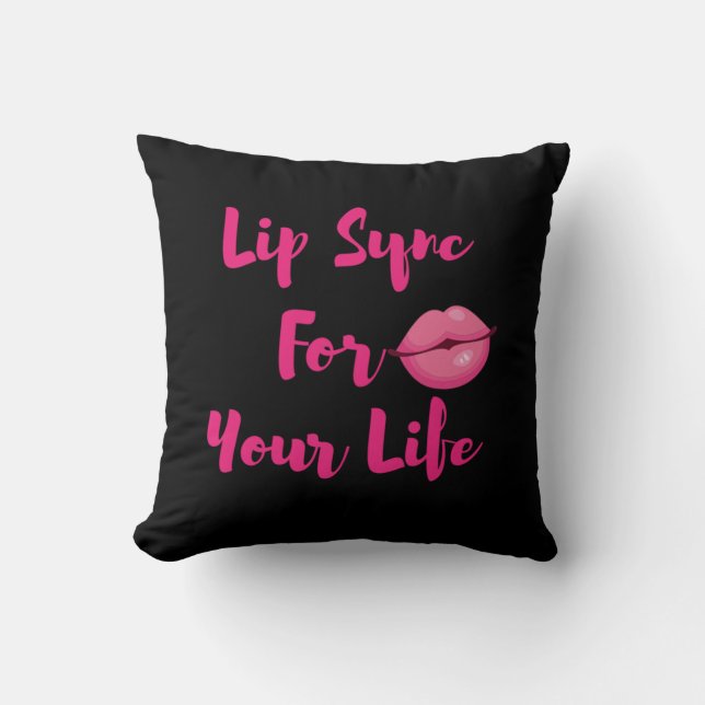 Lip Sync for Your Life Tote Bag Kudde (Framsida)