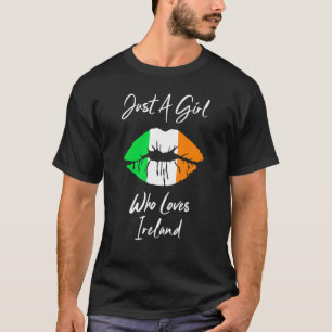 Lip Women's Girls Kärlek Irish Flagga Ireland T Shirt