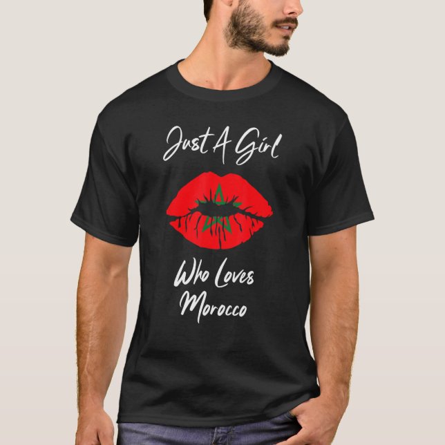 Lip Women's Girls Love Flag Morocco T Shirt (Framsida)