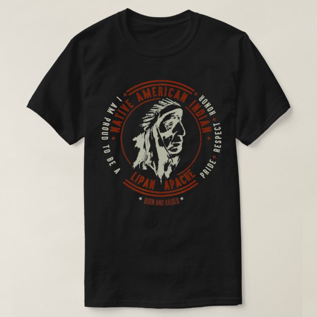 Lipan APACHE Native Indian Retro Chief T Shirt (Design framsida)