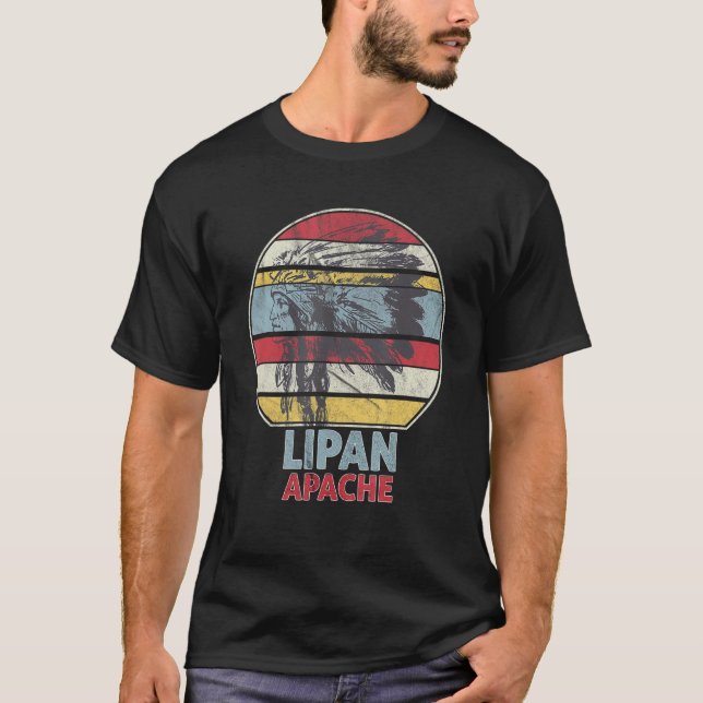 Lipan APACHE Native Mexikansk indisk Retro Sol T Shirt (Framsida)