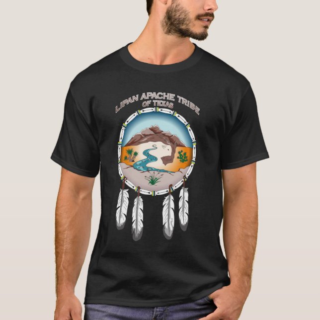 Lipan Apache stam av TX-manar grundläggande mörka Tee (Framsida)