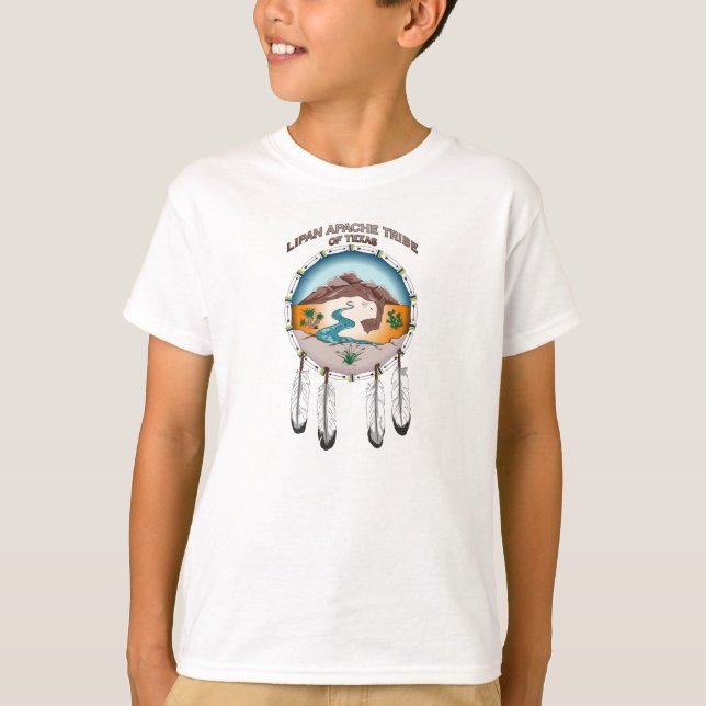 Lipan Apache stam av TX-unge den grundläggande T Shirt (Framsida)