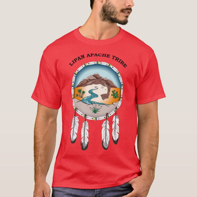 Lipan Apache stammanar RÖDA T-tröja T Shirt (Framsida)