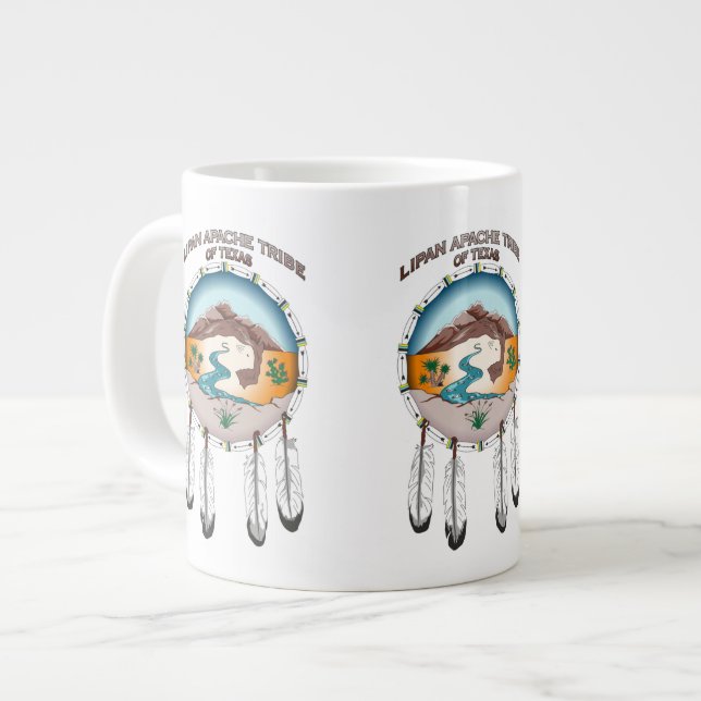 Lipan Apache Tribe 20 oz White Jumbo Mugg (Framsida vänster)