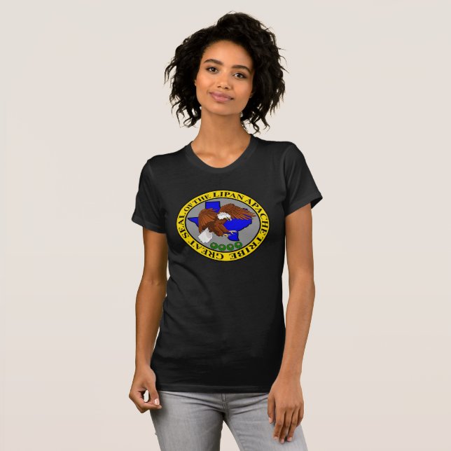 Lipan Apache Tribe's Underbarare Seal Womens Mörk  T Shirt (Hel framsida)