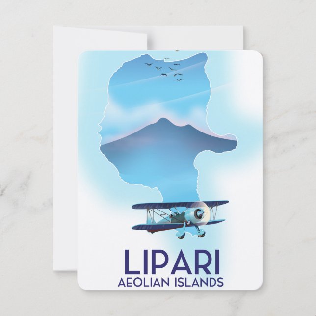 Lipari Eoliska öarna karta (Framsida)