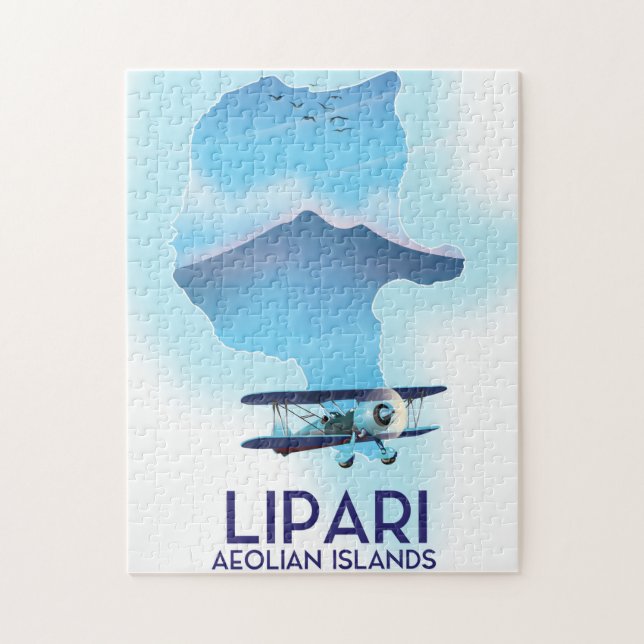 Lipari Eoliska öarna karta Pussel (Vertikal)