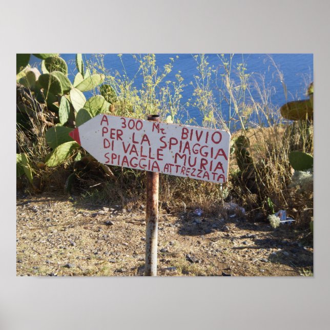 Lipari Roadside Sign Poster (Framsidan)