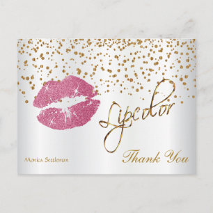 Lipcolor Söt Rosa Läppar - Tack Vykort