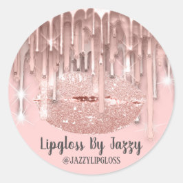 Lipgloss Makeup Artist Drips Powder Girly Kiss Runt Klistermärke