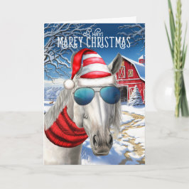Lipizzan White Horse Funny MAREy jul Helgkort