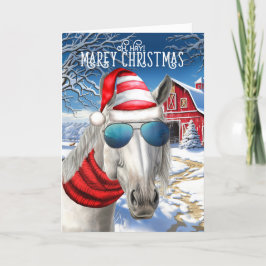 Lipizzan White Horse Funny MAREy jul Helgkort