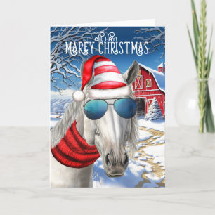Lipizzan White Horse Funny MAREy jul Helgkort