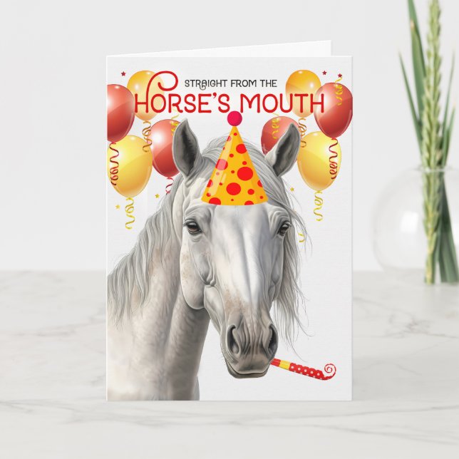Lipizzaner White Horse Funny Birthday Kort (Framsida)