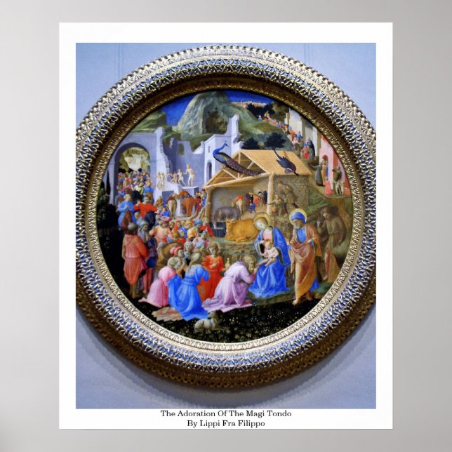 Lippi Fra Filipo:s tillägg av Magi Tondo Poster (Framsidan)