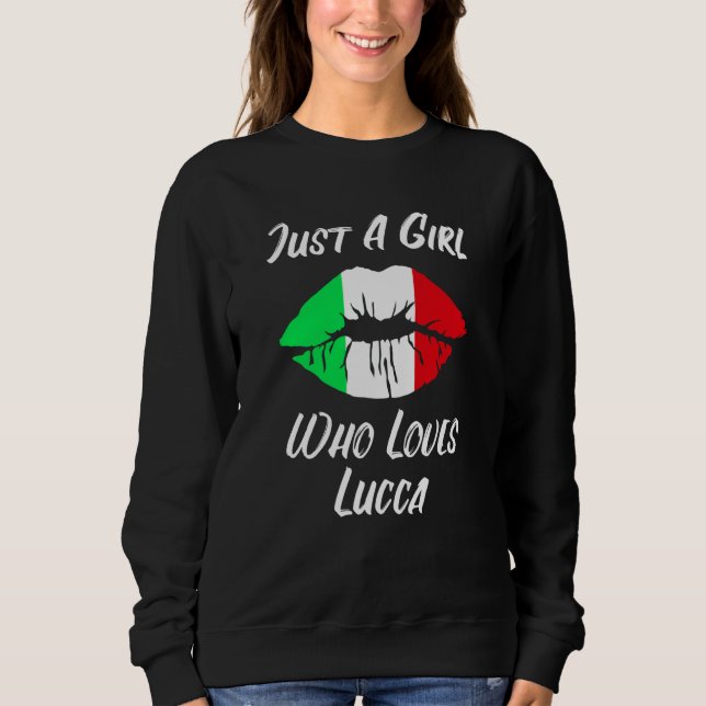 Lips and Mouth Love Italian Flag Lucca T Shirt (Framsida)