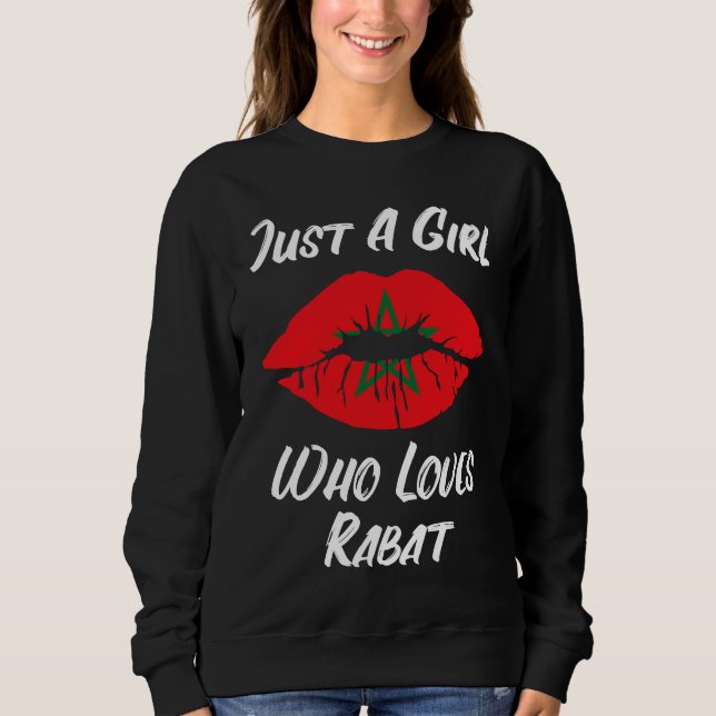 Lips and Mouth Love Moroccan Flag Rabat T Shirt (Framsida)