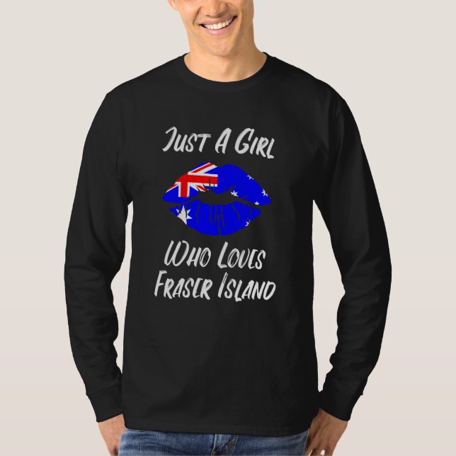 Lips Mouth Love Australian Flag Fraser Island T Shirt (Framsida)