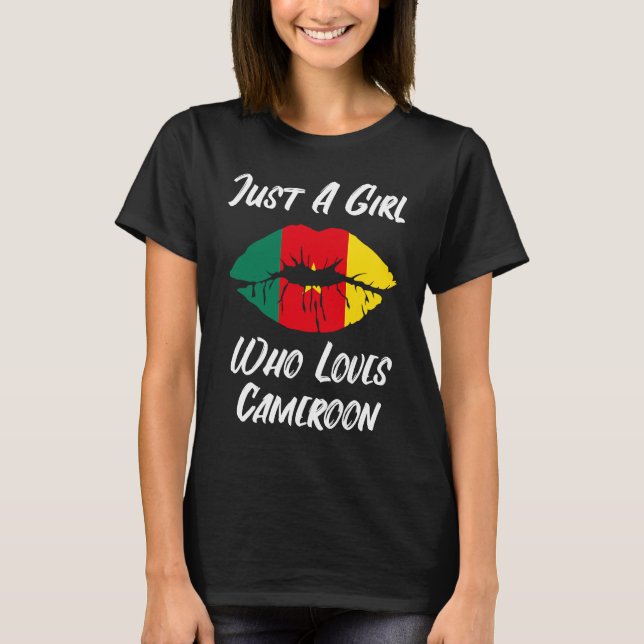 Lips Mouth Love Flag Cameroon T Shirt (Framsida)