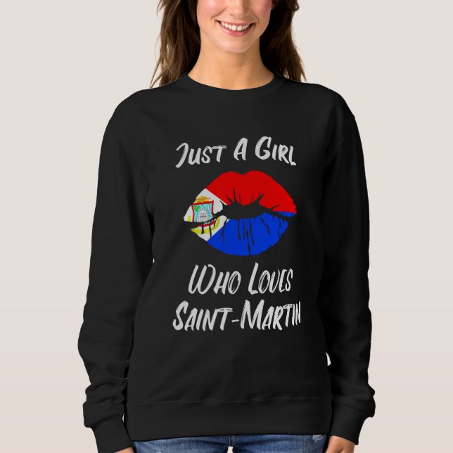 Lips Mouth Love Flag St Maarten T Shirt (Framsida)