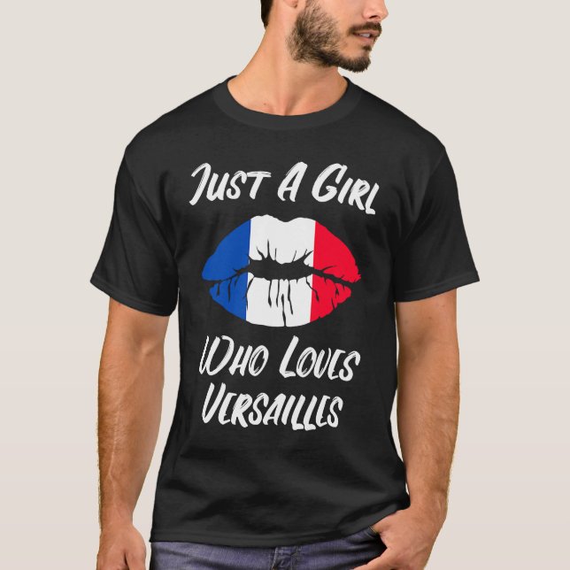 Lips Mouth Love French Flag Versailles T Shirt (Framsida)