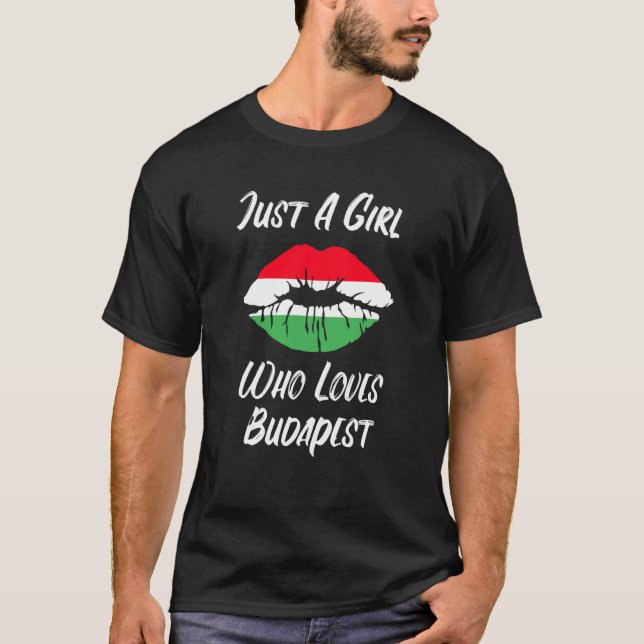 Lips Mouth Love Hungarian Flag Budapest T Shirt (Framsida)